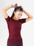 Leera Training Tee in Maroon Texture